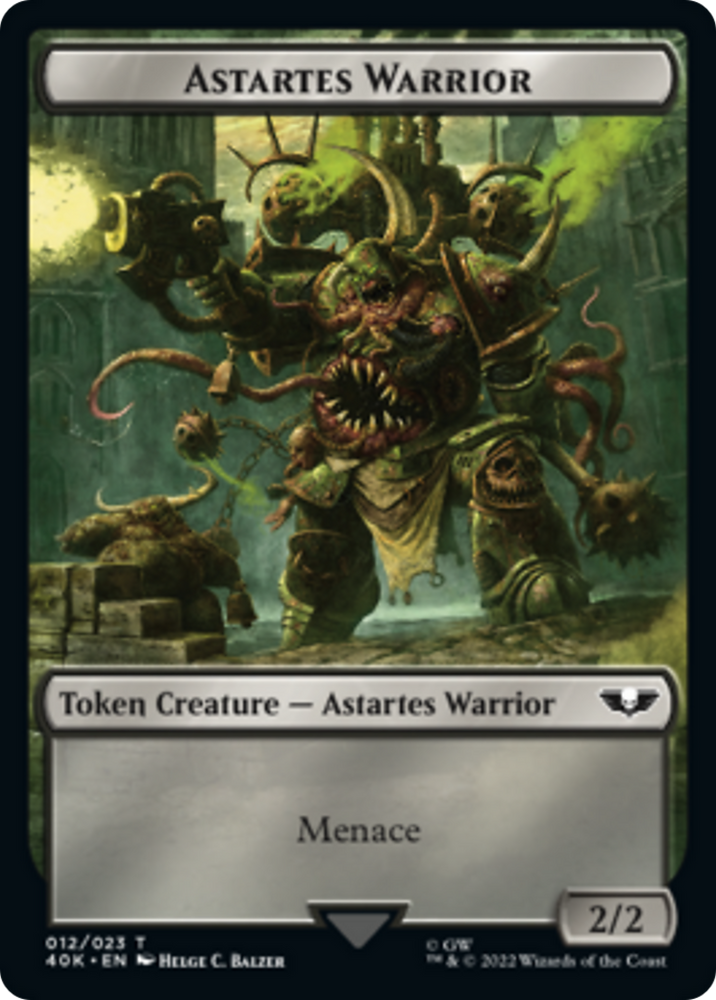 Spawn // Astartes Warrior Double-sided (Surge Foil) [Warhammer 40,000 Tokens] Magic: The Gathering