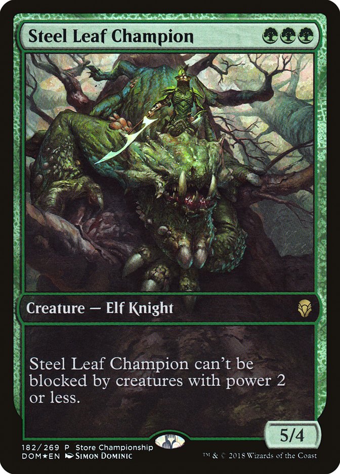 Steel Leaf Champion (Store Championship) [Dominaria Promos] Magic: The Gathering