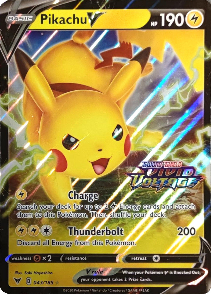 Pikachu V (043/185) (Vivid Voltage Stamp) [Sword & Shield: Vivid Voltage] Pokémon
