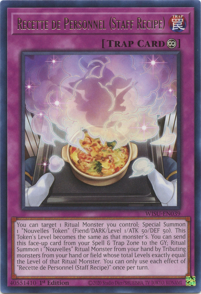 Recette de Personnel (Staff Recipe) [WISU-EN039] Rare Yu-Gi-Oh!