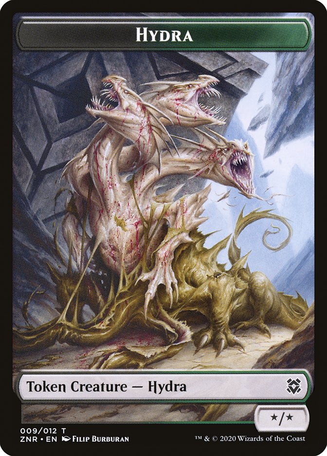 Angel Warrior // Hydra Double-Sided Token [Zendikar Rising Tokens] Magic: The Gathering