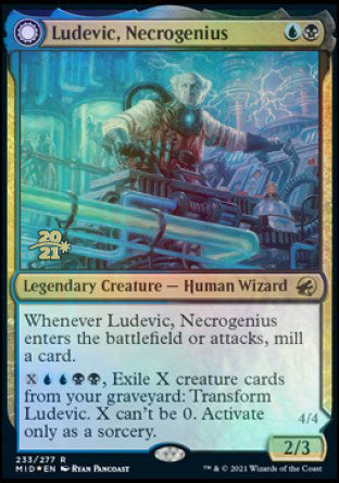 Ludevic, Necrogenius // Olag, Ludevic's Hubris [Innistrad: Midnight Hunt Prerelease Promos] Magic: The Gathering