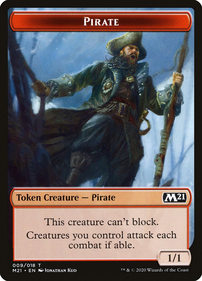 Knight // Pirate Double-Sided Token [Core Set 2021 Tokens] Magic: The Gathering