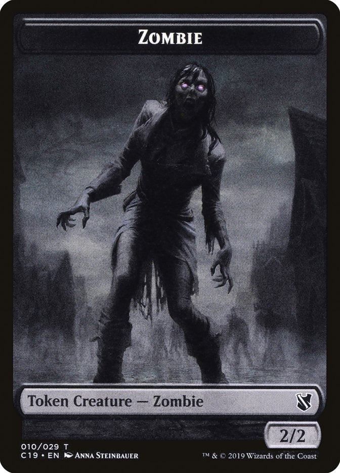 Ob Nixilis, Reignited Emblem // Zombie (010) Double-Sided Token [Commander 2019 Tokens] Magic: The Gathering