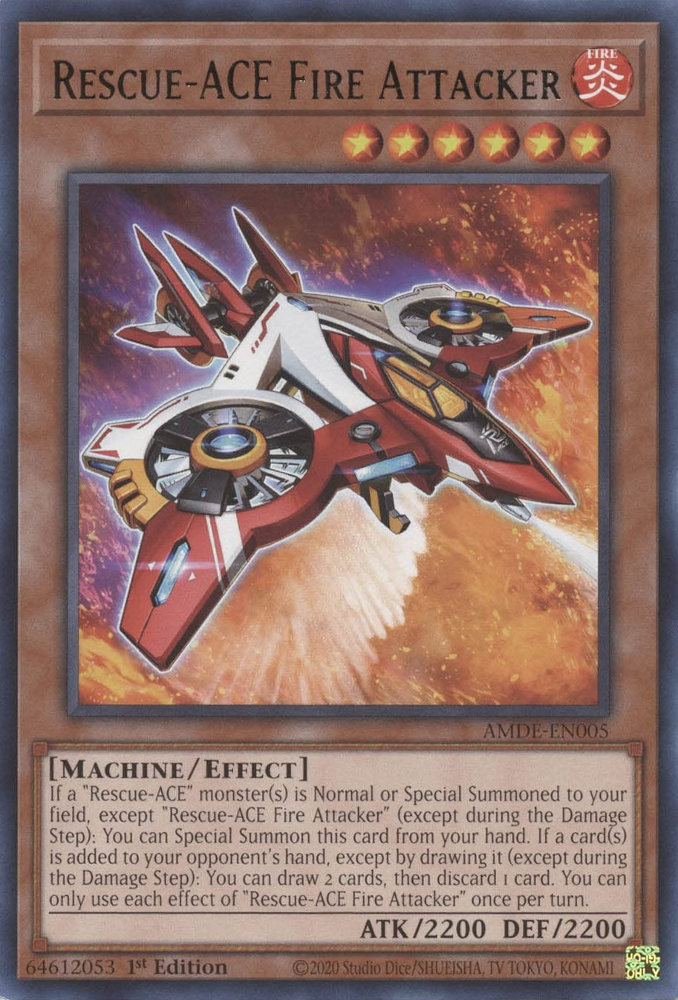 Rescue-ACE Fire Attacker [AMDE-EN005] Rare Yu-Gi-Oh!