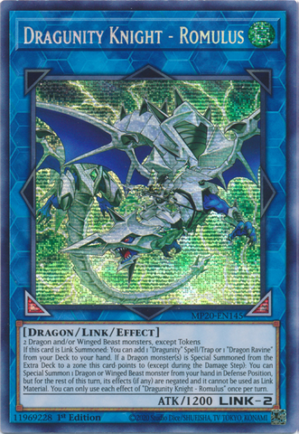 Dragunity Knight - Romulus [MP20-EN145] Prismatic Secret Rare Yu-Gi-Oh!