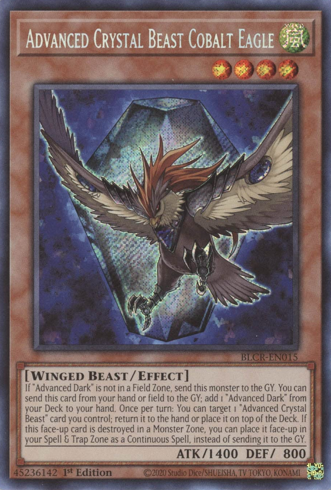 Advanced Crystal Beast Cobalt Eagle [BLCR-EN015] Secret Rare Yu-Gi-Oh!