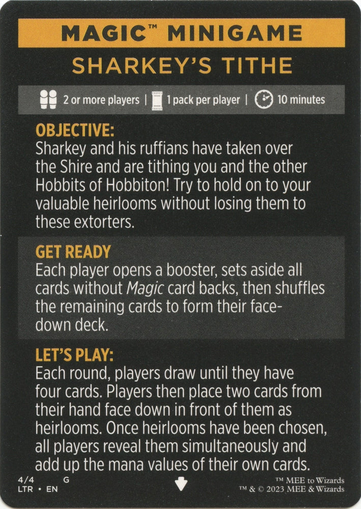 Sharkey's Tithe (Magic Minigame) [The Lord of the Rings: Tales of Middle-Earth Minigame] Magic: The Gathering