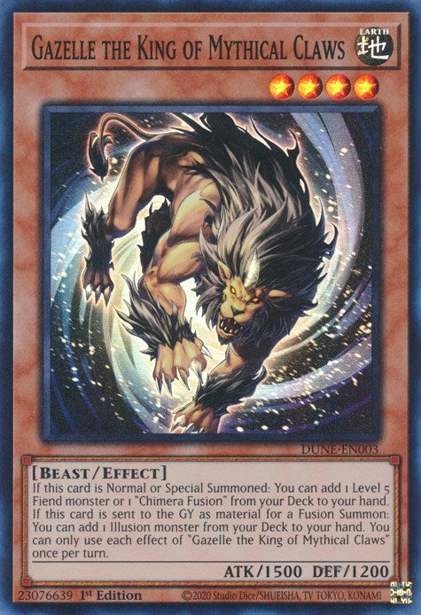 Gazelle the King of Mythical Claws [DUNE-EN003] Super Rare Yu-Gi-Oh!