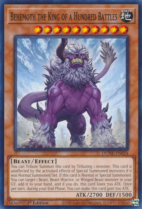 Behemoth the King of a Hundred Battles [DUNE-EN024] Common Yu-Gi-Oh!
