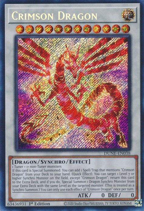 Crimson Dragon [DUNE-EN038] Secret Rare Yu-Gi-Oh!