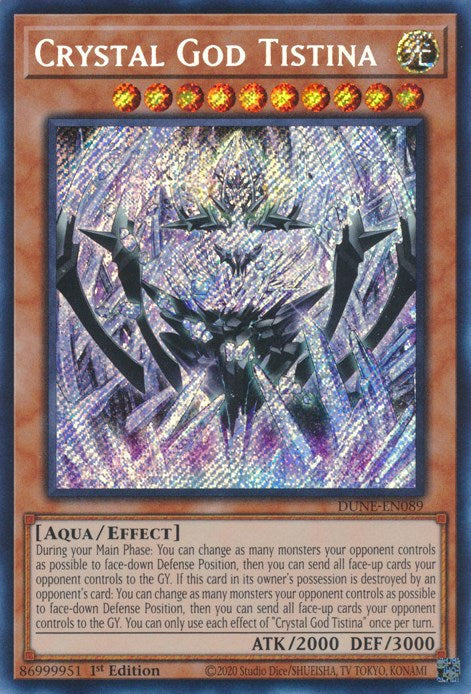 Crystal God Tistina [DUNE-EN089] Secret Rare Yu-Gi-Oh!