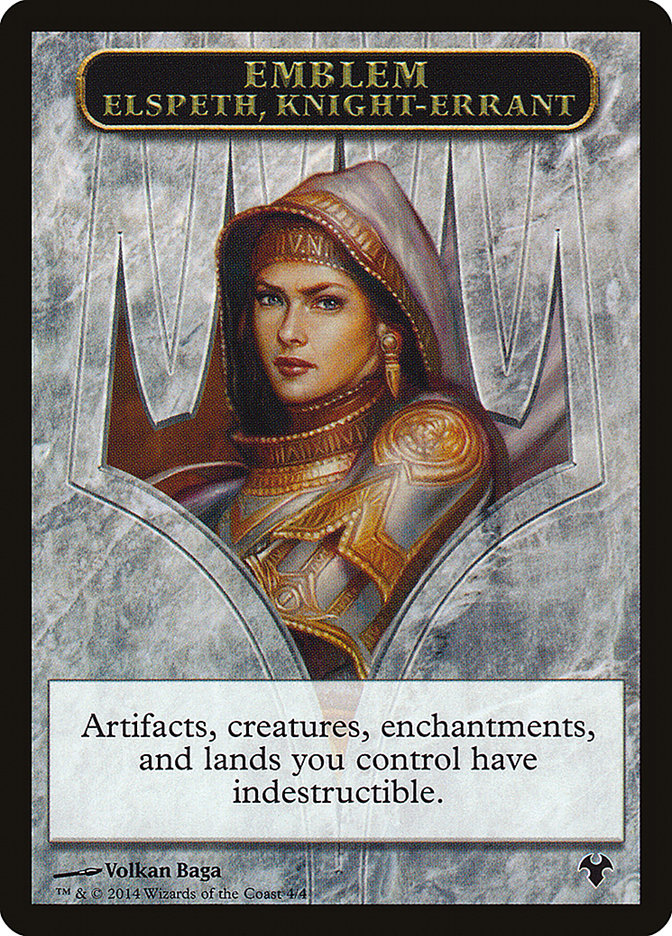 Emblem - Elspeth, Knight-Errant // Soldier Double-Sided Token [Modern Event Deck 2014 Tokens] Magic: The Gathering