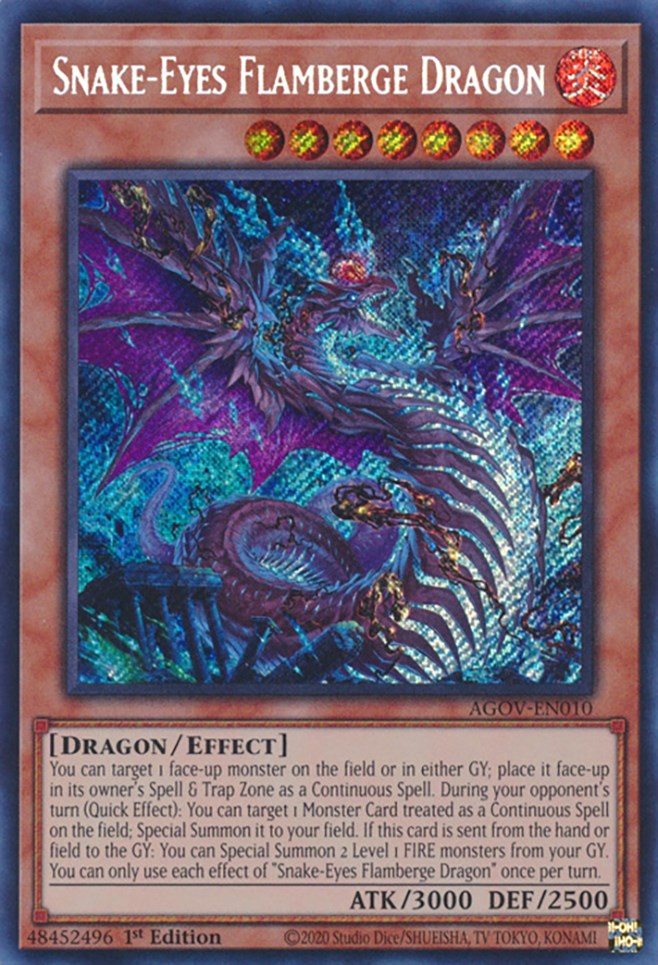 Snake-Eyes Flamberge Dragon [AGOV-EN010] Secret Rare Yu-Gi-Oh!