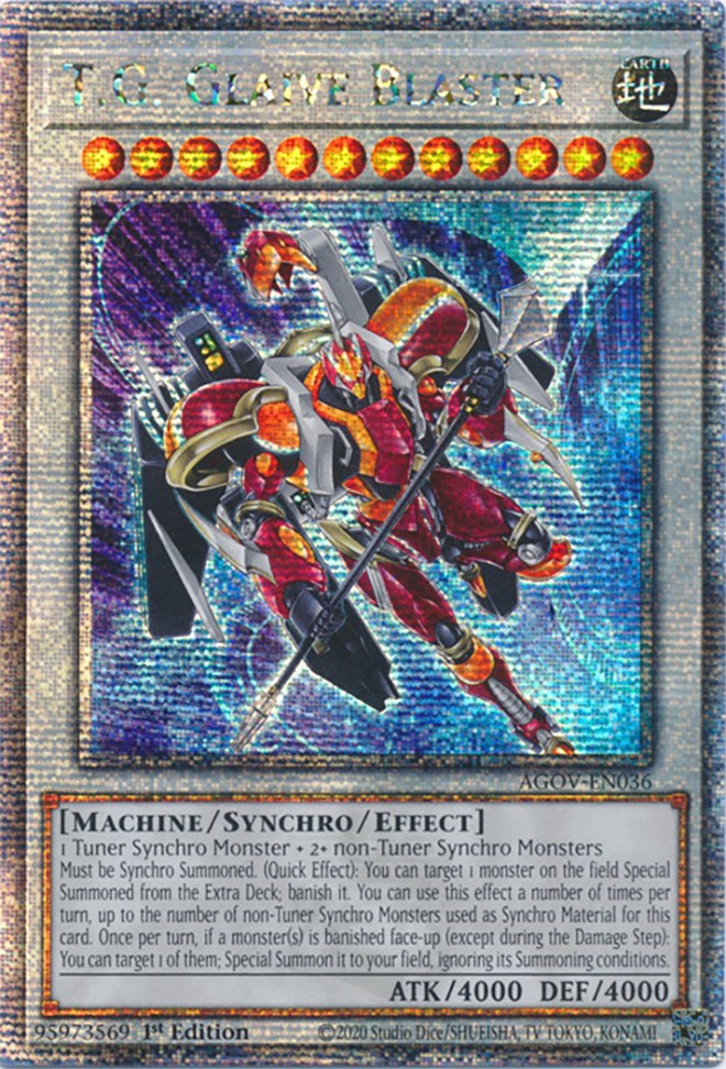 T.G. Glaive Blaster (Quarter Century Secret Rare) [AGOV-EN036] Quarter Century Secret Rare Yu-Gi-Oh!