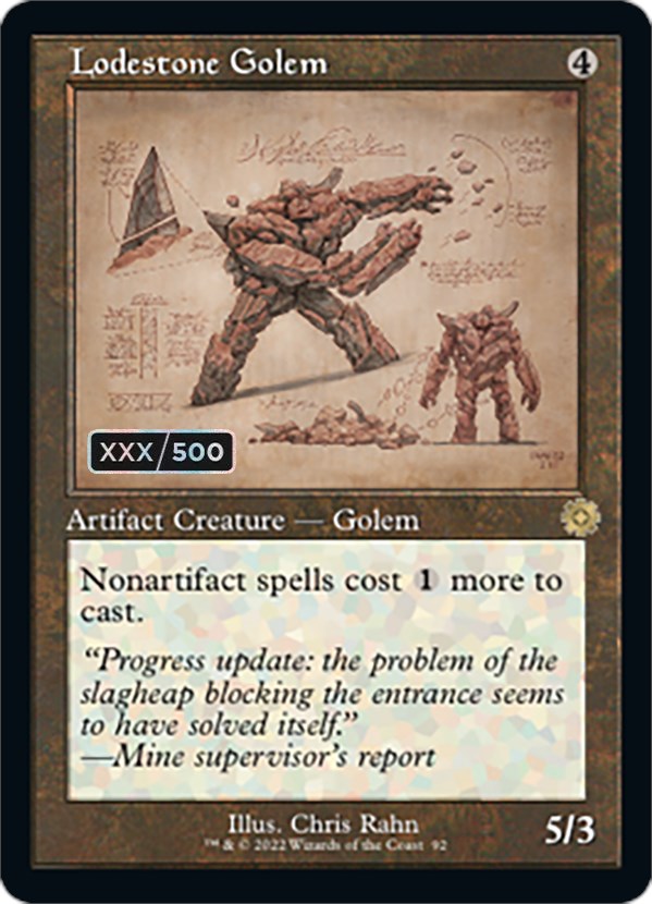 Lodestone Golem (Retro Schematic) (Serial Numbered) [The Brothers' War Retro Artifacts] Magic: The Gathering