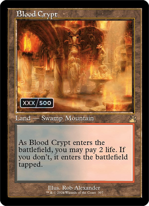 Blood Crypt (Retro) (Serialized) [Ravnica Remastered] Magic: The Gathering