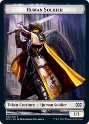 Human Soldier // Wurm (029) Double-Sided Token [Double Masters Tokens] Magic: The Gathering