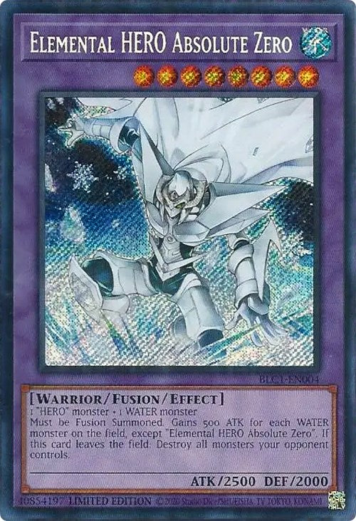 Elemental HERO Absolute Zero [BLC1-EN004] Secret Rare Yu-Gi-Oh!
