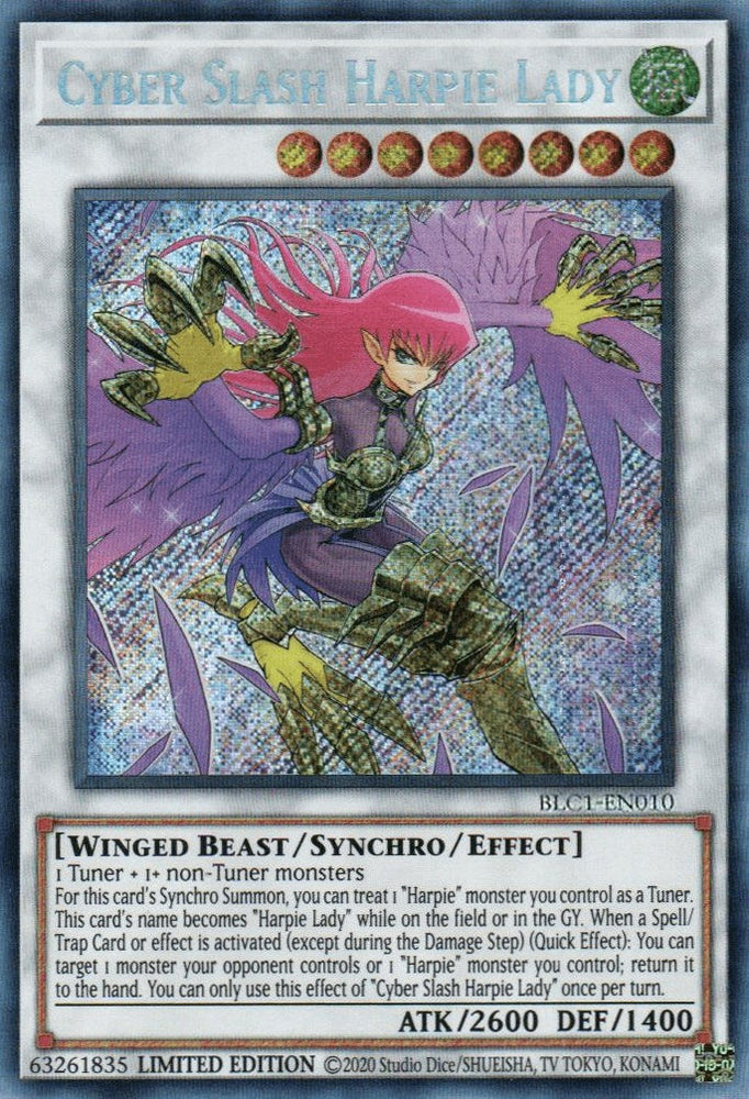Cyber Slash Harpie Lady [BLC1-EN010] Secret Rare Yu-Gi-Oh!