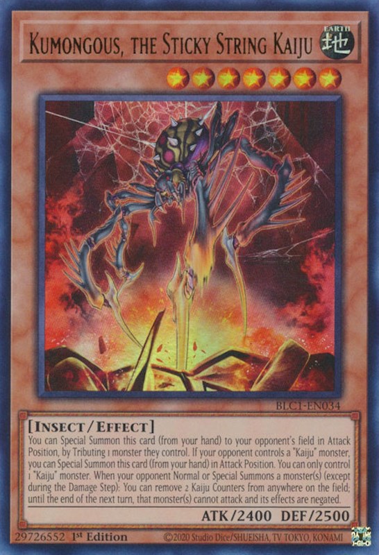 Kumongous, the Sticky String Kaiju [BLC1-EN034] Ultra Rare Yu-Gi-Oh!