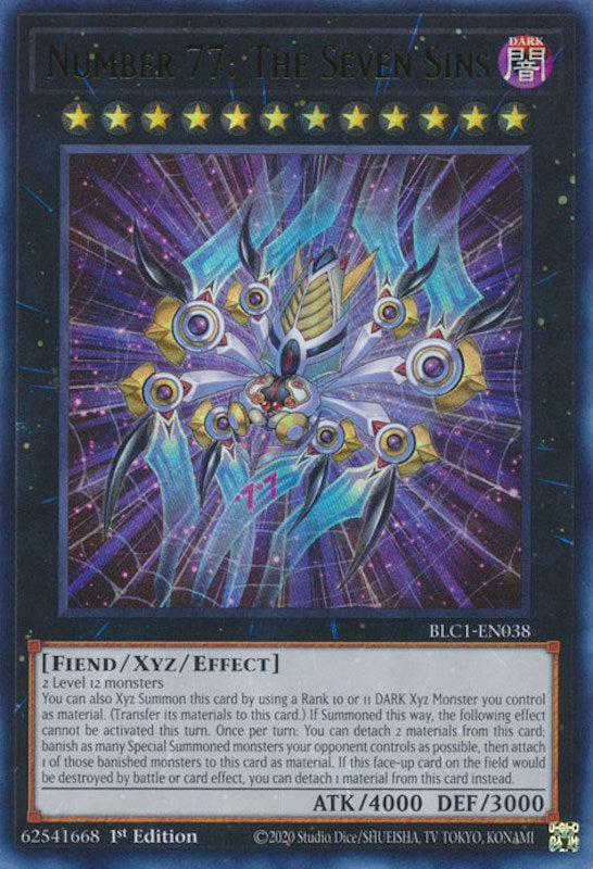 Number 77: The Seven Sins [BLC1-EN038] Ultra Rare Yu-Gi-Oh!