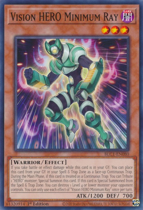 Vision HERO Minimum Ray [BLC1-EN080] Common Yu-Gi-Oh!