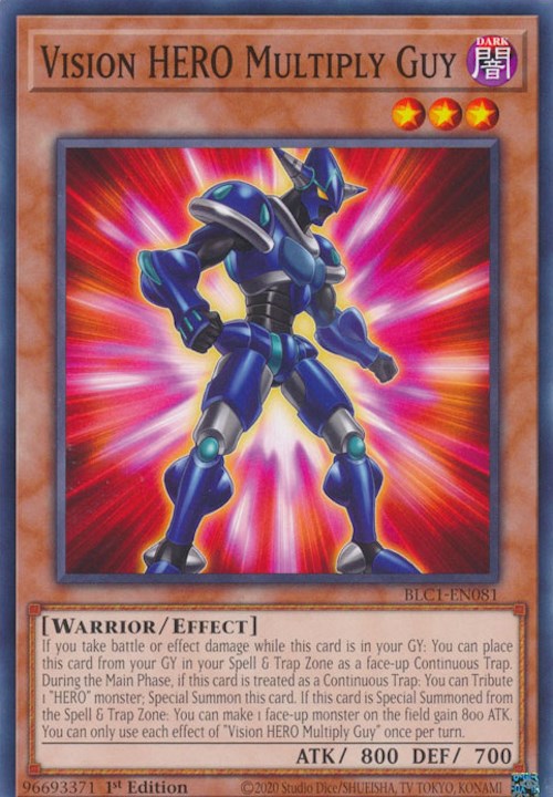 Vision HERO Multiply Guy [BLC1-EN081] Common Yu-Gi-Oh!