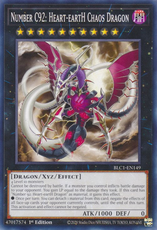 Number C92: Heart-eartH Chaos Dragon [BLC1-EN149] Common Yu-Gi-Oh!