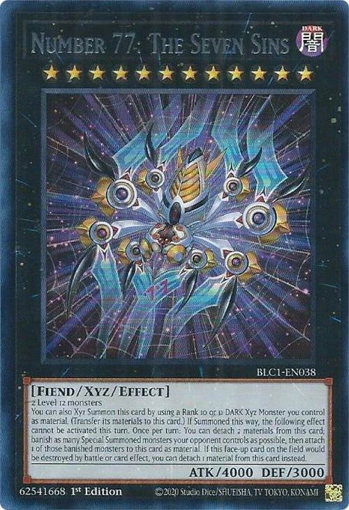 Number 77: The Seven Sins (Silver) [BLC1-EN038] Ultra Rare Yu-Gi-Oh!
