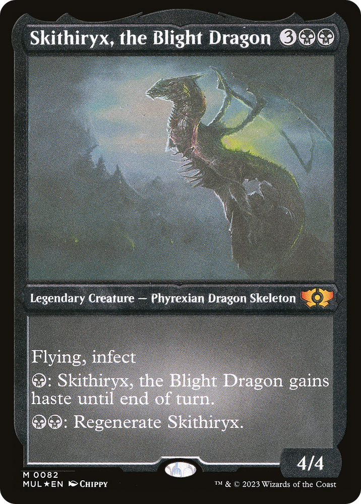 Skithiryx, the Blight Dragon (Foil Etched) [Multiverse Legends] Magic: The Gathering