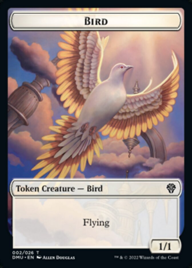 Bird (002) // Treasure Double-Sided Token [Dominaria United Tokens] Magic: The Gathering