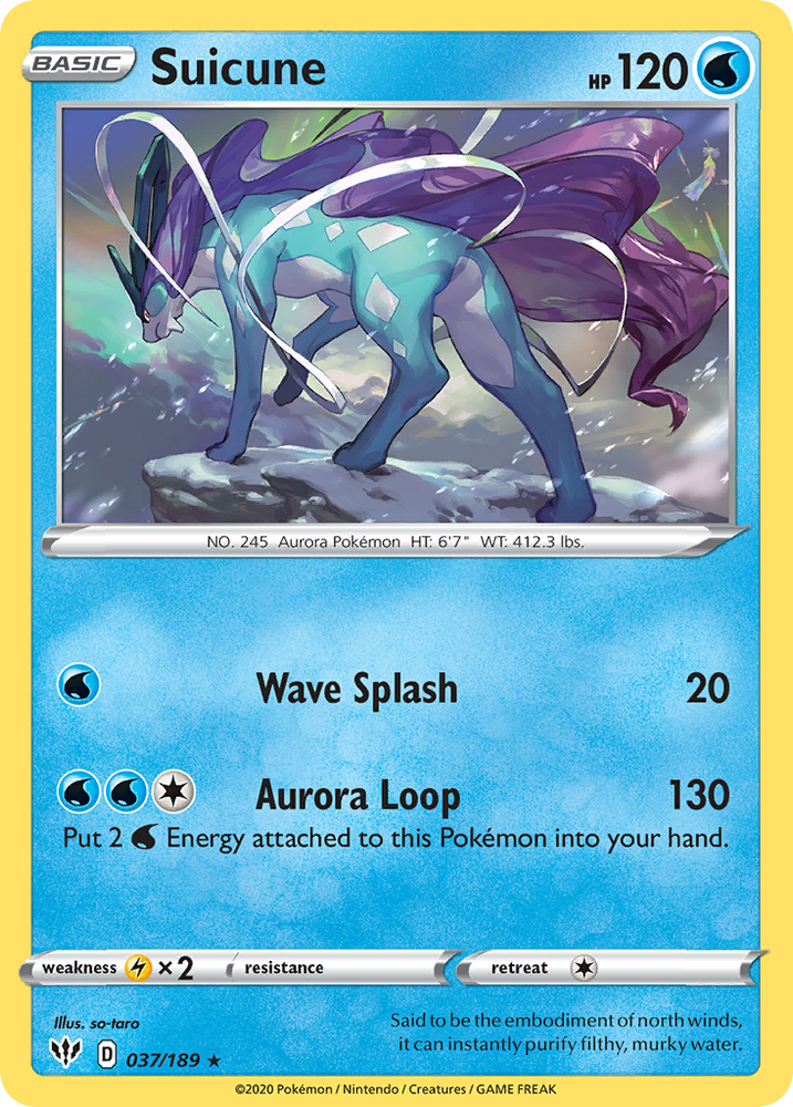 Suicune (037/189) [Sword & Shield: Darkness Ablaze] Pokémon