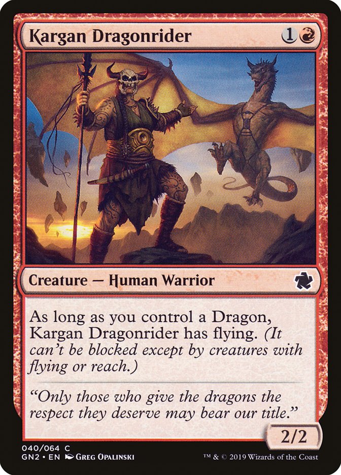Kargan Dragonrider [Game Night 2019] Magic: The Gathering