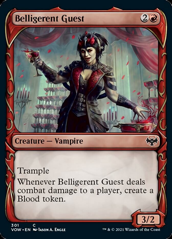 Belligerent Guest (Showcase Fang Frame) [Innistrad: Crimson Vow] Magic: The Gathering
