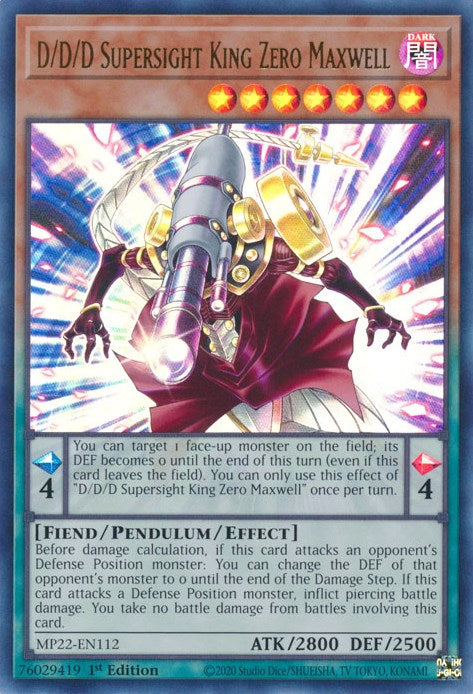 D/D/D Supersight King Zero Maxwell [MP22-EN112] Ultra Rare Yu-Gi-Oh!