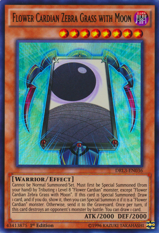 Flower Cardian Zebra Grass with Moon [DRL3-EN036] Ultra Rare Yu-Gi-Oh!