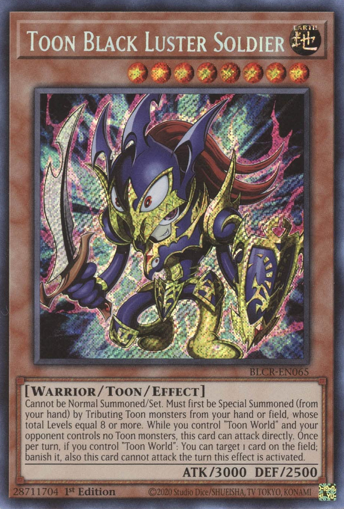 Toon Black Luster Soldier [BLCR-EN065] Secret Rare Yu-Gi-Oh!