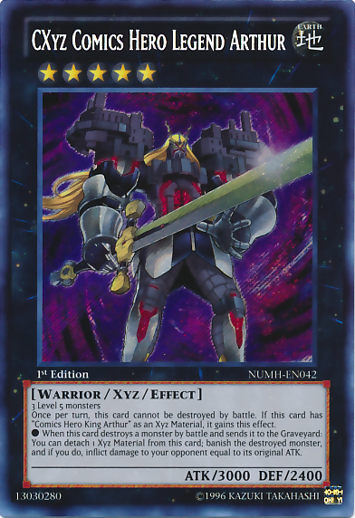CXyz Comics Hero Legend Arthur [NUMH-EN042] Secret Rare Yu-Gi-Oh!
