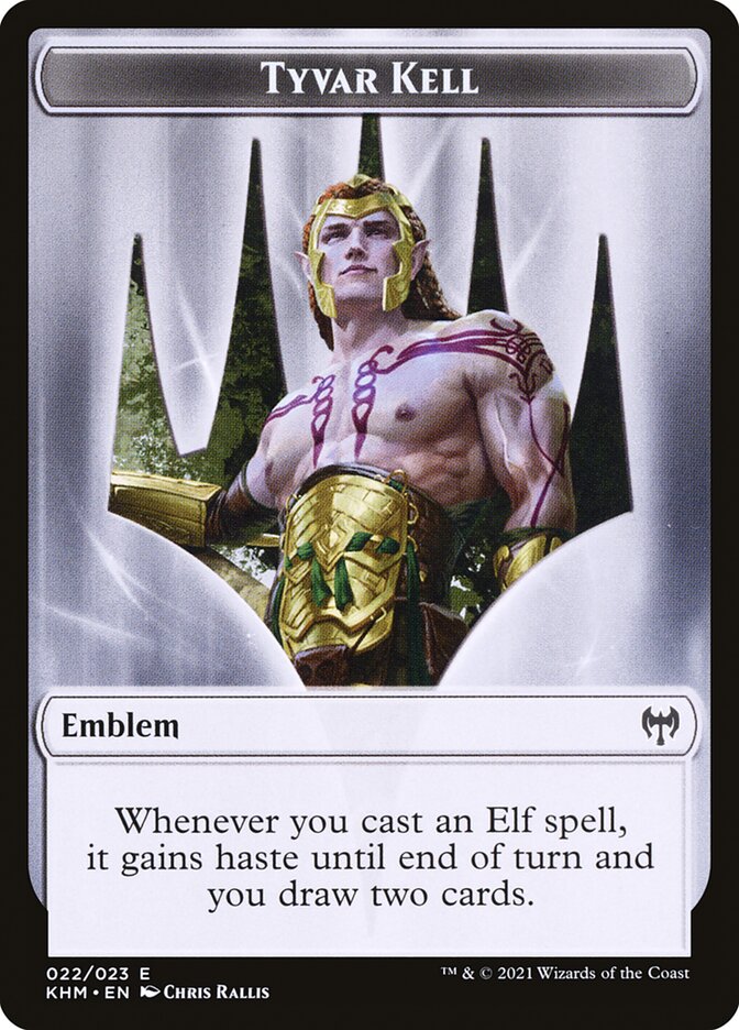 Human Warrior // Tyvar Kell Emblem Double-Sided Token [Kaldheim Tokens] Magic: The Gathering