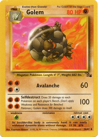 Golem (36/62) [Fossil Unlimited] Pokémon