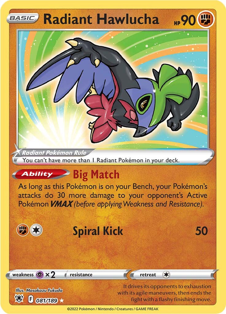 Radiant Hawlucha (081/189) [Sword & Shield: Astral Radiance] Pokémon