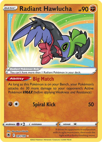 Radiant Hawlucha (081/189) [Sword & Shield: Astral Radiance] Pokémon