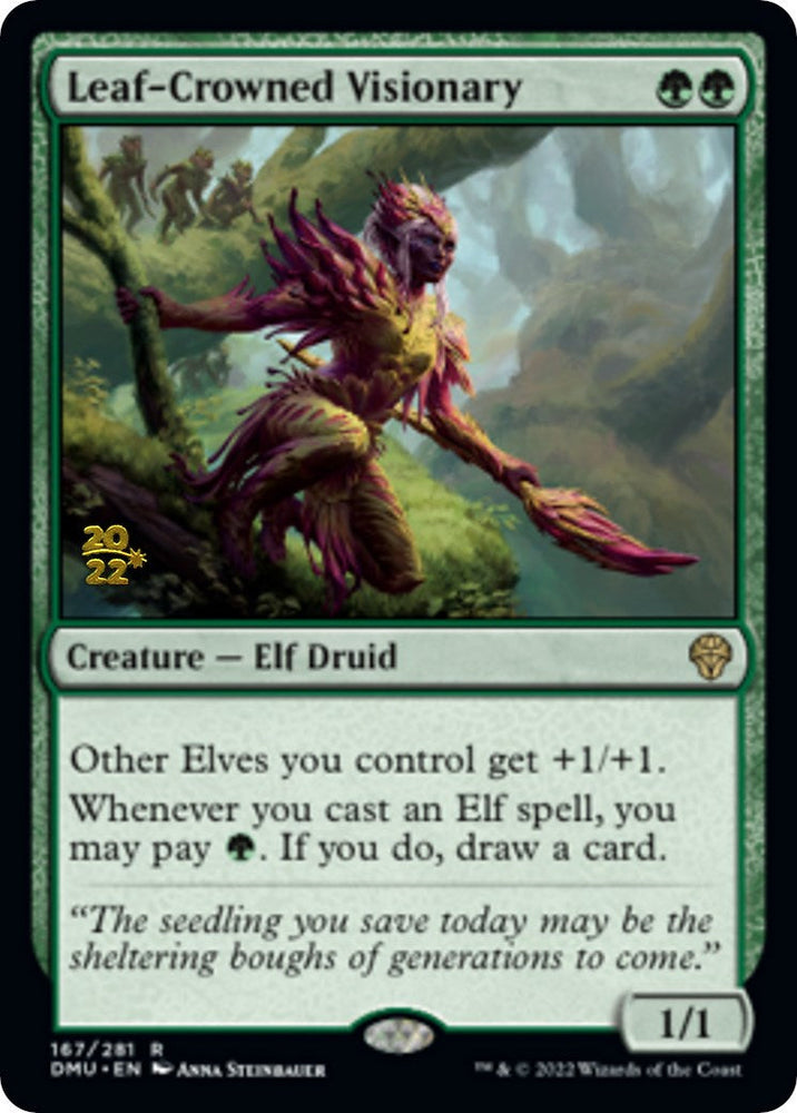 Leaf-Crowned Visionary [Dominaria United Prerelease Promos] Magic: The Gathering