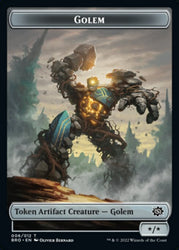 Powerstone // Golem Double-Sided Token [The Brothers' War Tokens] Magic: The Gathering