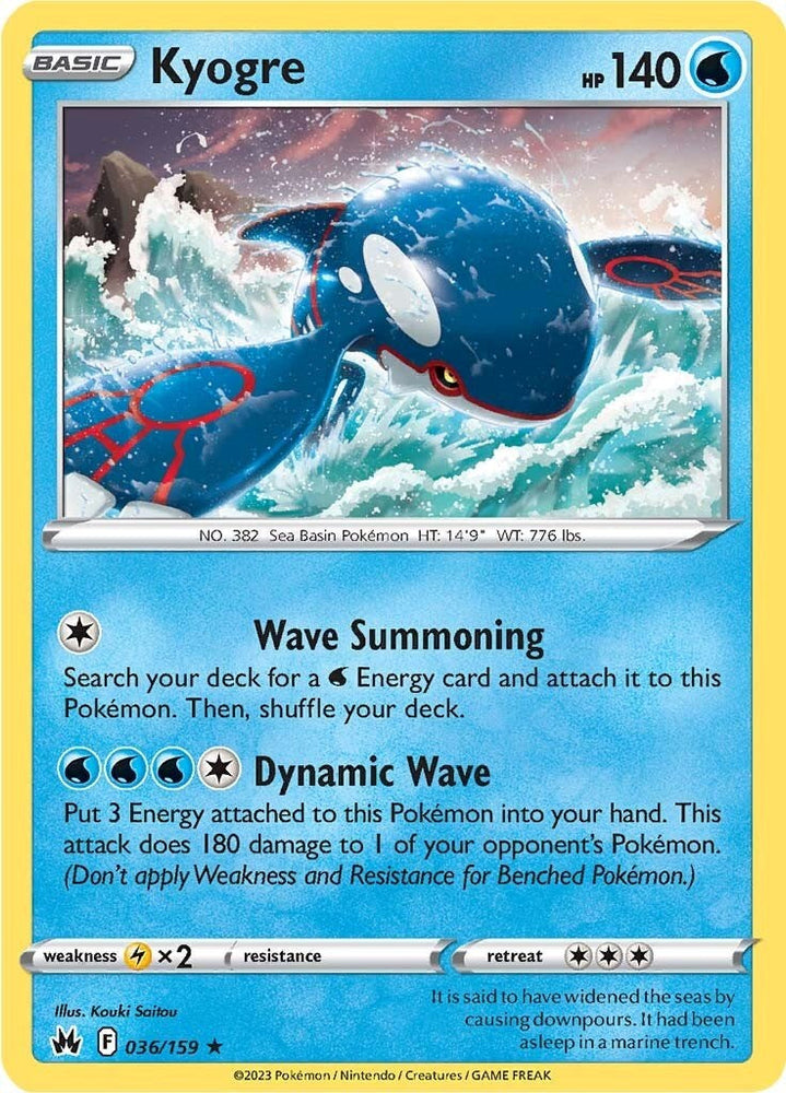 Kyogre (036/159) [Sword & Shield: Crown Zenith] Pokémon