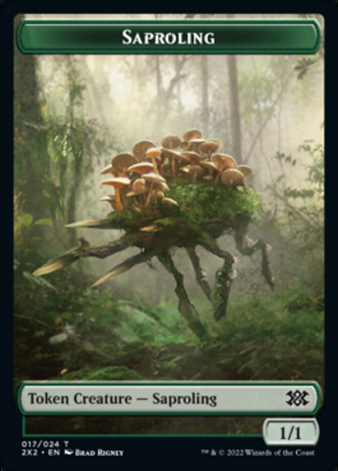 Saproling // Phyrexian Golem Double-Sided Token [Double Masters 2022 Tokens] Magic: The Gathering