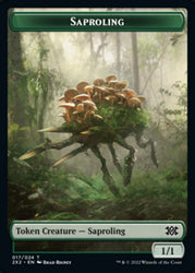 Saproling // Monk Double-Sided Token [Double Masters 2022 Tokens] Magic: The Gathering
