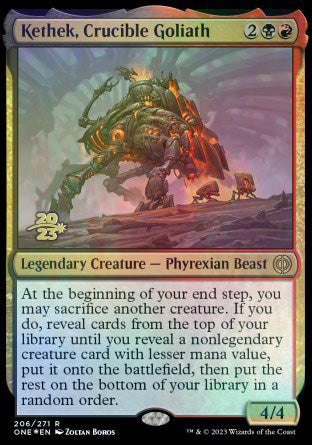 Kethek, Crucible Goliath [Phyrexia: All Will Be One Prerelease Promos] Magic: The Gathering