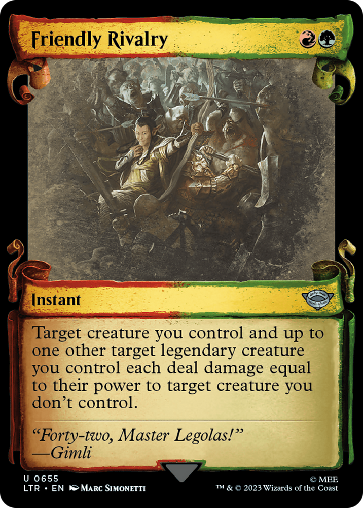 Friendly Rivalry [The Lord of the Rings: Tales of Middle-Earth Showcase Scrolls] Magic: The Gathering